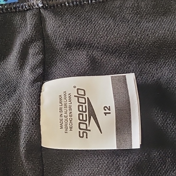Speedo Onepiece Black and Blue Swimsuit Size 12 - Picture 5 of 8